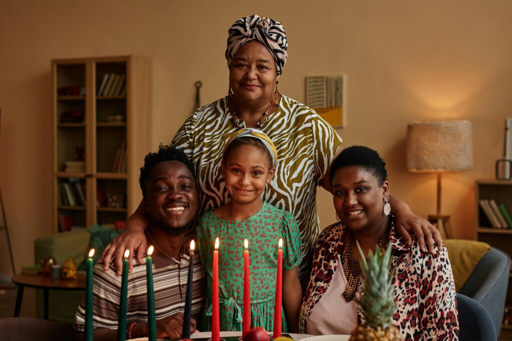 Black Family Celebrating Kwanzaa